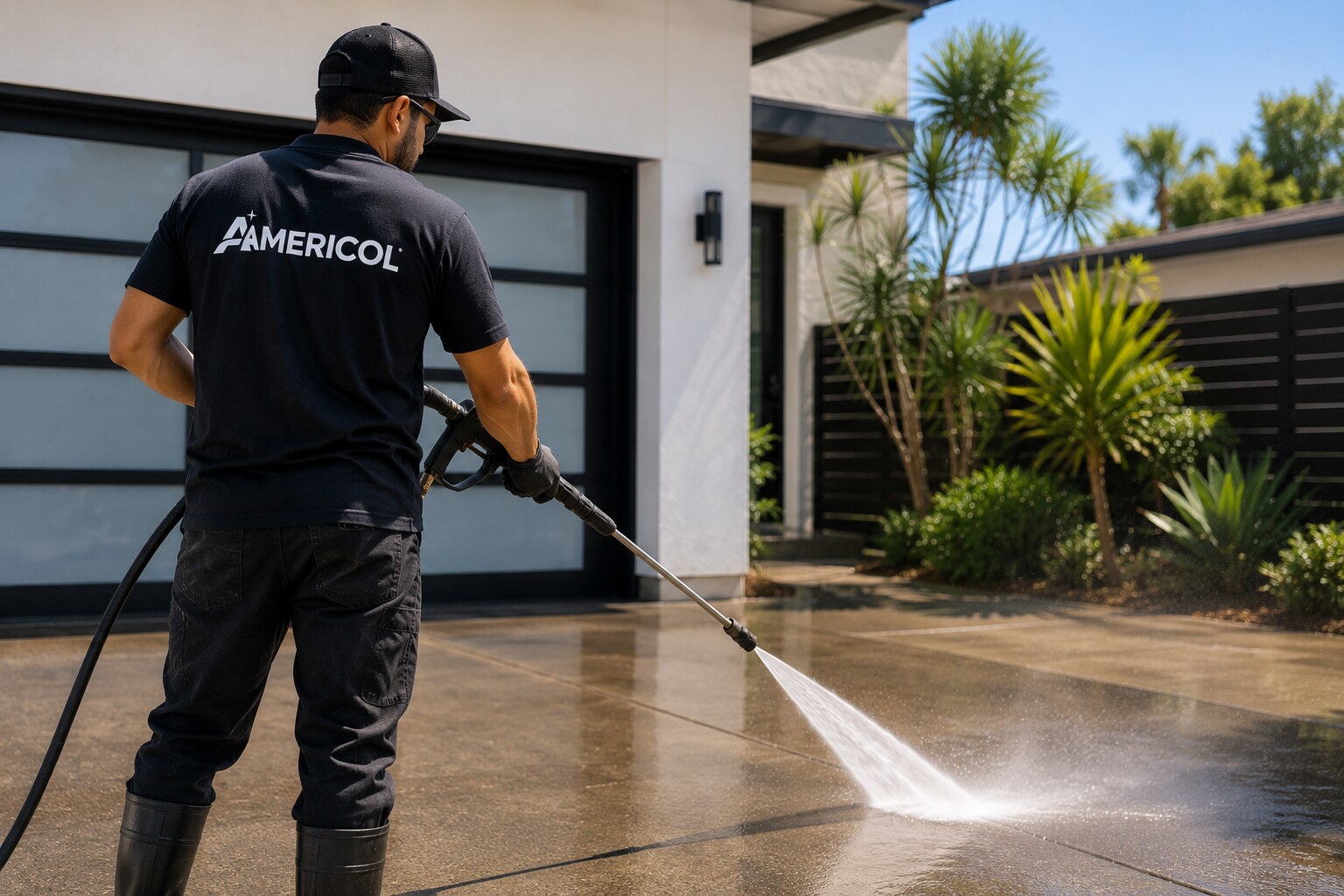 Americol crew working on a property exterior